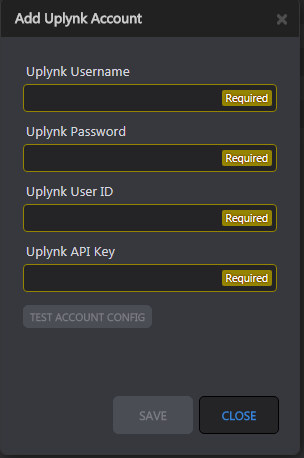 Figure: UpLynk credentials